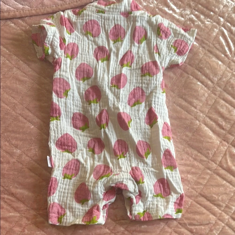 Strawberry Print Kimono Romper